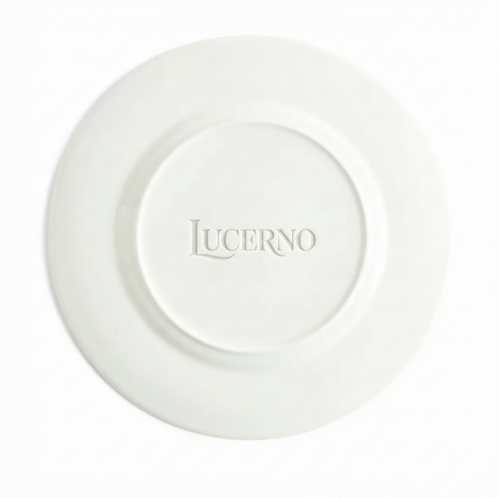 Lucerno Piatto Piano Bianco con Bordo a Rilievo