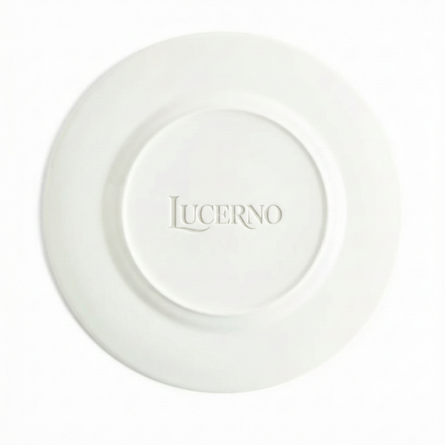 Lucerno Piatto Piano Bianco con Bordo a Rilievo