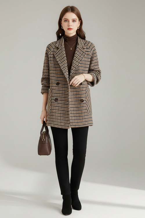 Giacca a Quadri da Donna per un'Eleganza Raffinata