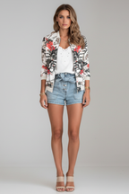 Giacca Bomber Floreale Elegante da Donna