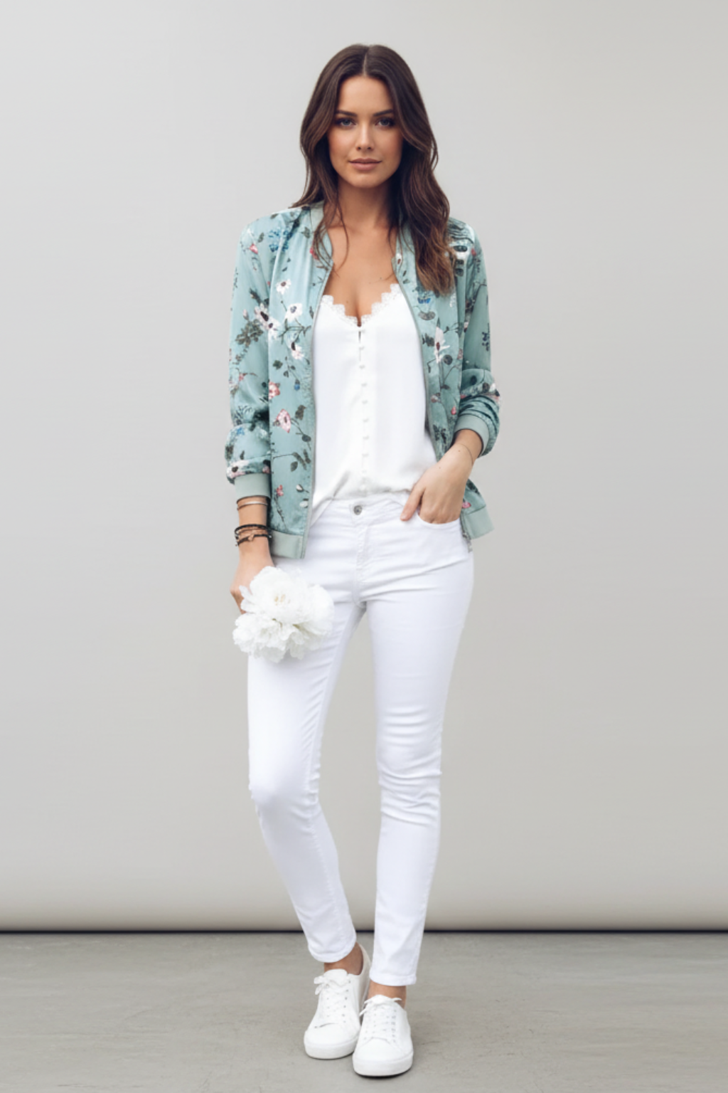 Giacca Bomber Floreale Elegante da Donna