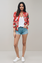 Giacca Bomber Floreale Elegante da Donna